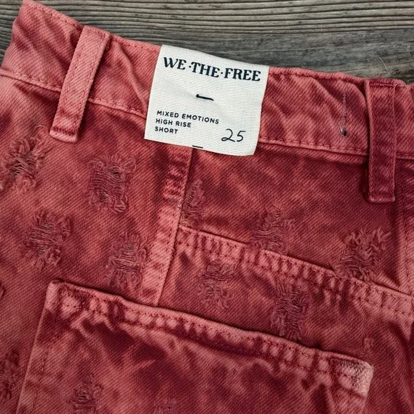 Free People Mixed Emotions Hi Lo Shorts High Rise Size 25 Dragonfruit Sorbet NWT - Picture 10 of 12